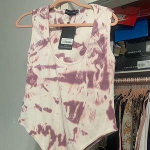 Plus size tye dye onesie